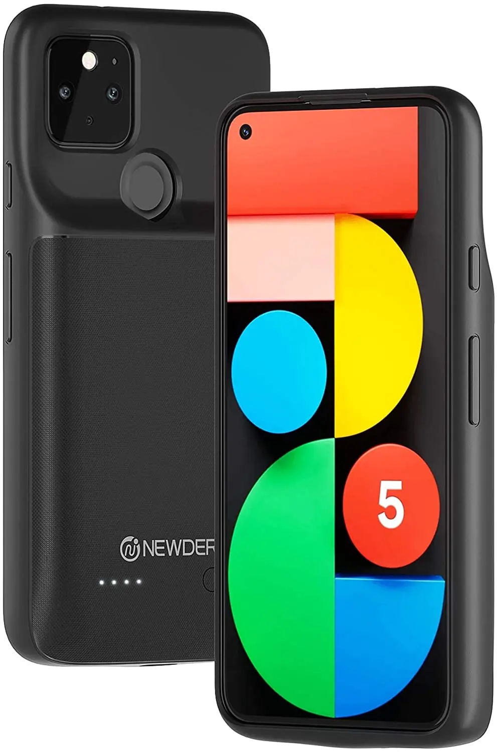 

NEWDERY Battery Case for Google Pixel 5 (5G), 4700mAh Slim Portable Protective Extended Charging Case with Full Edge