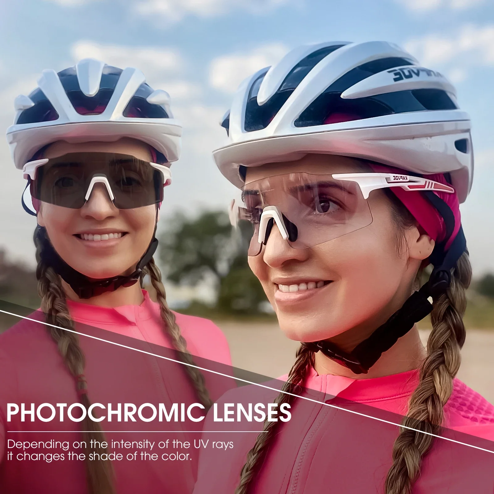 

Kapvoe Photochromic Cycling Glasses MTB Cycling Sunglasses UV400 Man Woman Outdoor Bike Goggles Hiking Sports Bicycle Eyewear