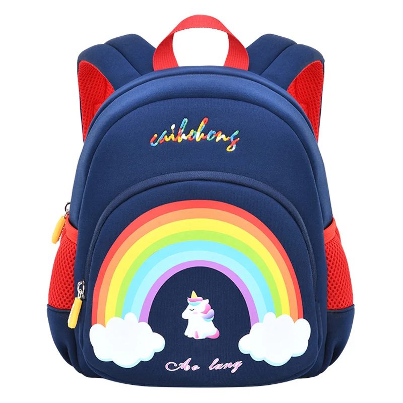 Школьные ранцы для девочек и мальчиков, радужные рюкзаки для детского сада, с мультяшным единорогом