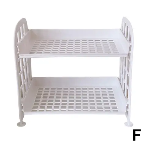 Пластиковый двухуровневый стеллаж белый