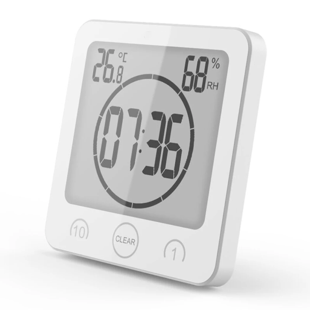 

Instruction Manual Digital Clock Bathroom Kitchen Countdown Timer Alarm 12/24 Hours Option Humidity Display Brand New