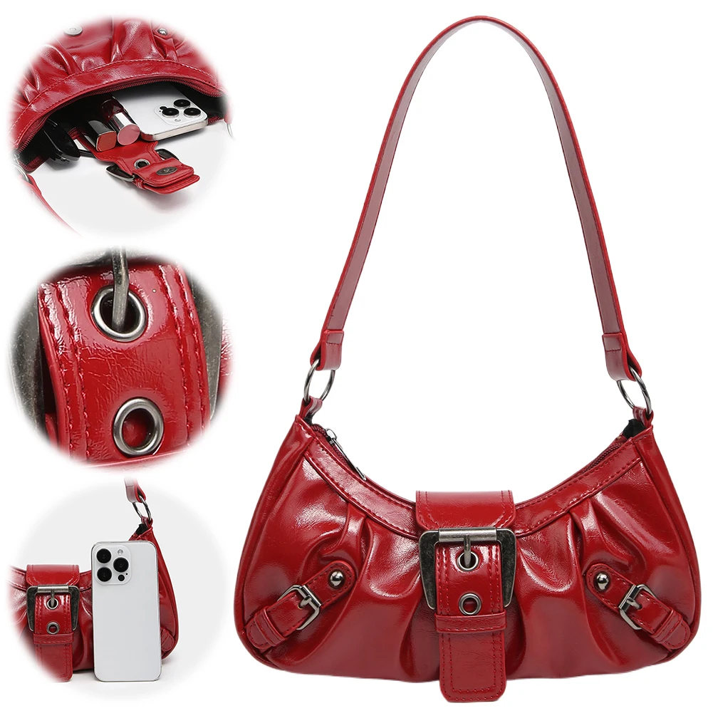 Женская сумка-хобо из ПУ кожи с магнитной застежкой