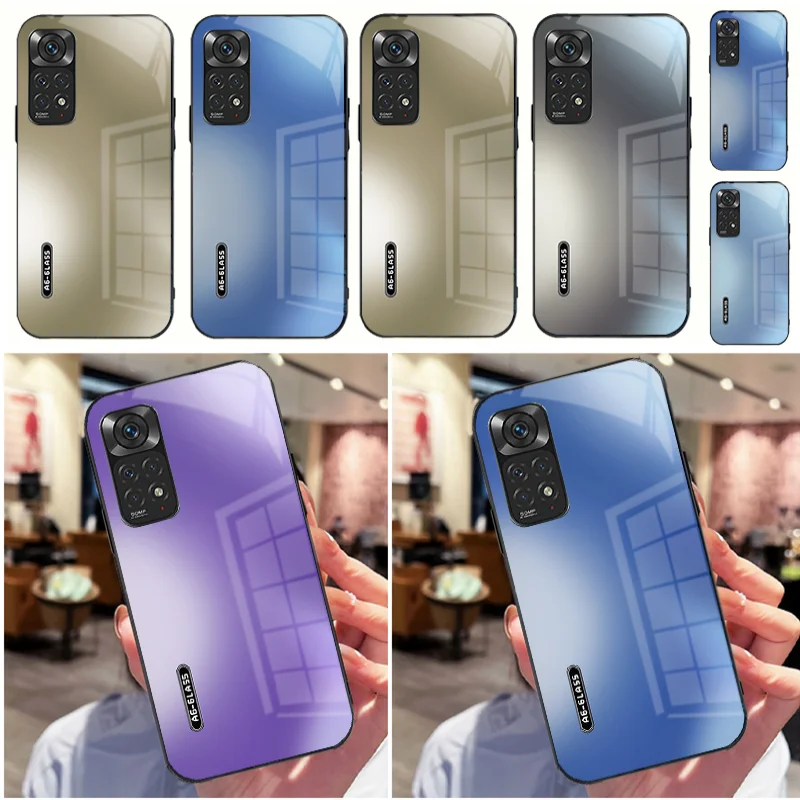 

Geometric Gradient for Xiaomi Redmi 9 10 9A 10A 10C Note 7 8 9 10 11 11E 11T 12 10S Pro Plus K50 Ultra Glass Phone Case