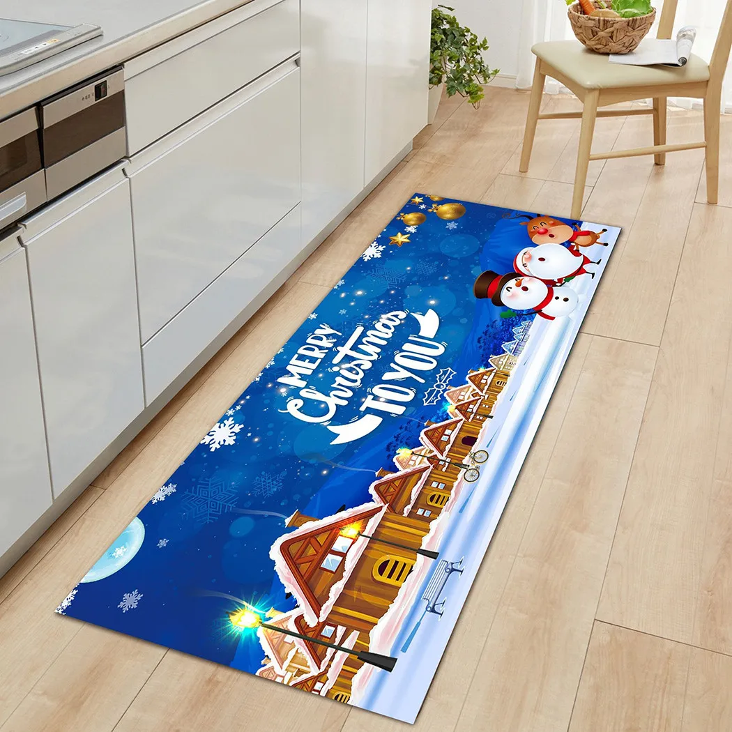 

Rug Christmas Rug Carpet Christmas Decor Doormat Merry Non-Slip Welcome 40*120cm Anti-skid Brand New Practical