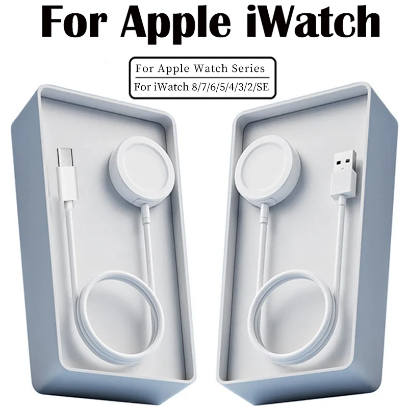 

Магнитное беспроводное оригинальное зарядное устройство для Apple Watch 8/7/6/5/SE, USB C кабель для быстрой зарядки для Iwatch Series 8 7 6 3 4 5 3 2