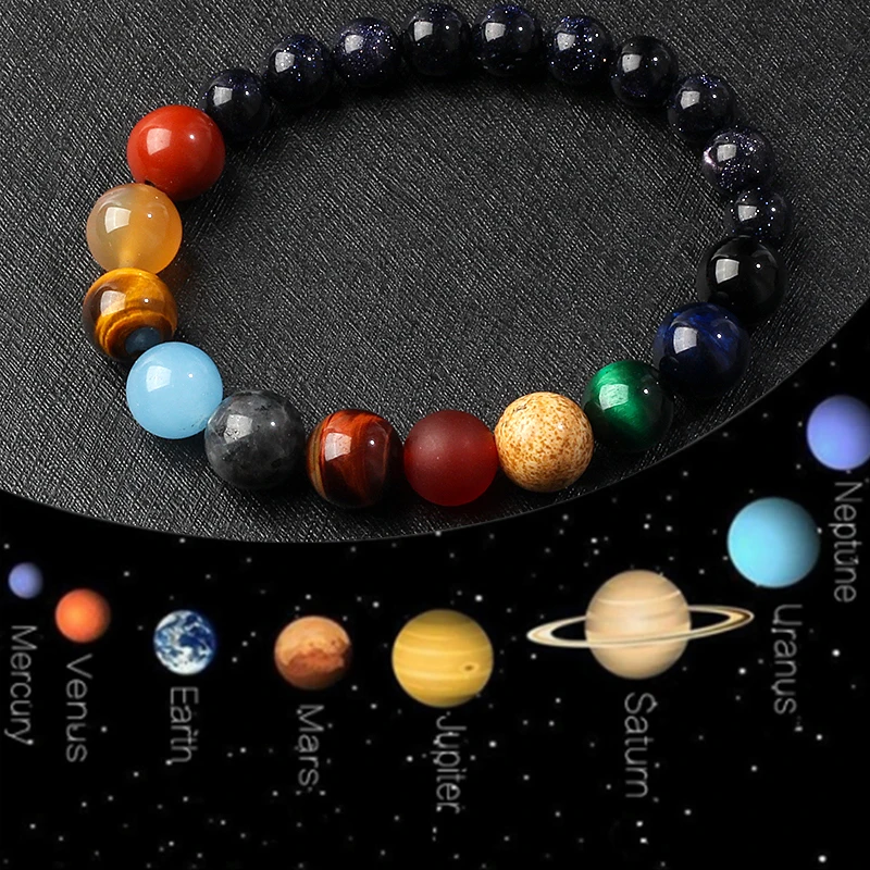 

2022 Eight Planets Bead Bracelet Men Natural Stone Universe Yoga Solar Chakra Bracelet for Women Men Jewelry Gifts Drop Shipping