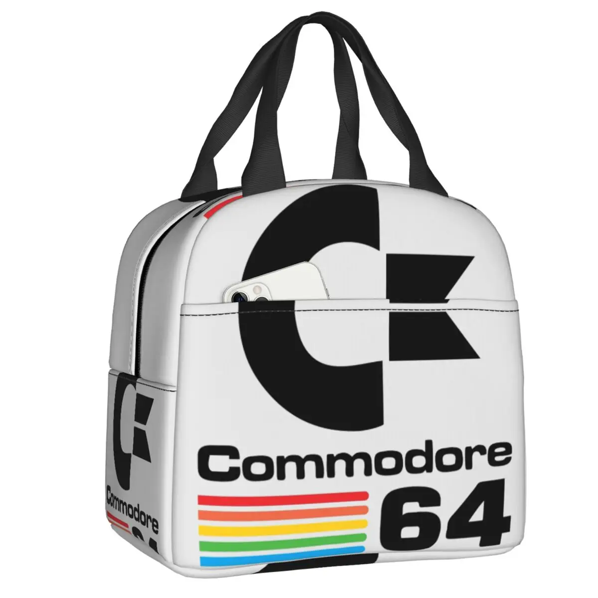 

Commodore 64 Logo Insulated Lunch Tote Bag for Women Portable Cooler Thermal Food Lunch Box Work School Travel