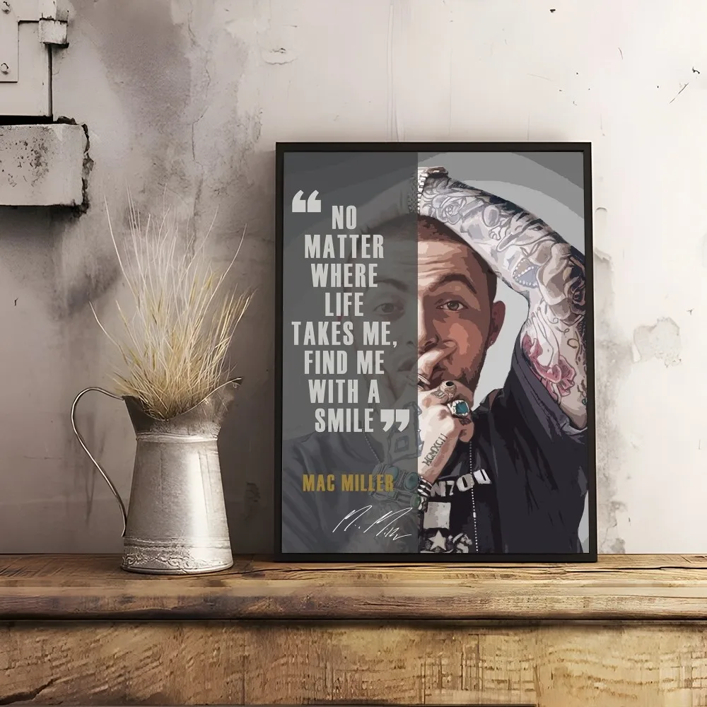 Фото Постер с рэпером M-Mac Miller, декор комнаты, украшение дома, интерьер, настенная художественная печать, водонепроницаемые постеры для гаража, спальни, подарок №2