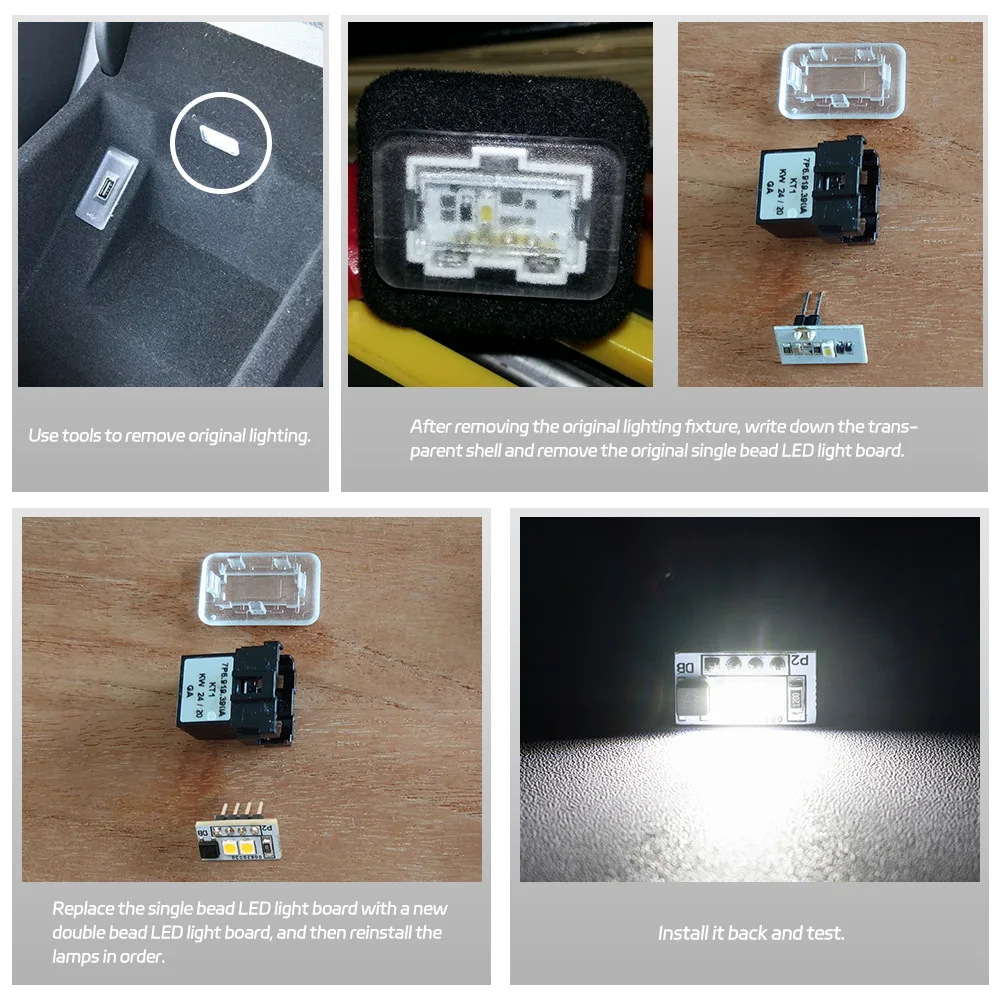 Светодиодный светильник для хранения центральной консоли Skoda Rapid 2012-2022 Seat Toledo