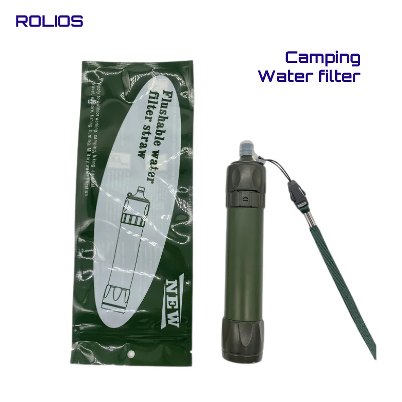 

Rolios Camping water filter emergency water purifier direct drinking water filtering