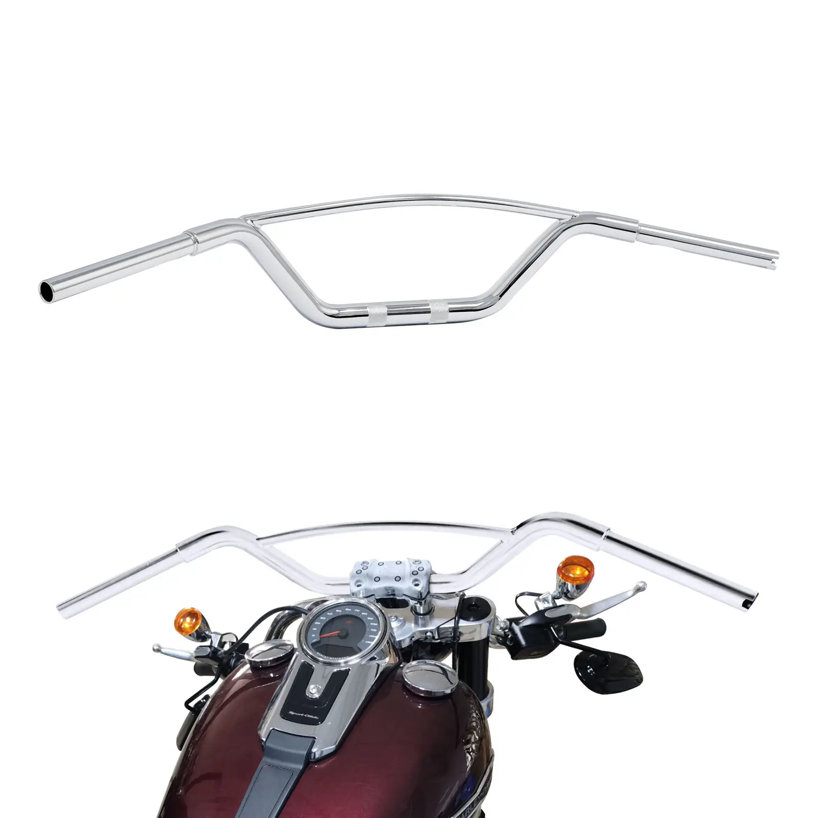 

Мотоциклетный хромированный руль 1 "Fat Ape для Harley XL1200X XL1200XS 2010 FXDB 2006-2017 FXDWG FLSTC 2000 FLSTF FLSTFB FLSTN