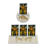 wooden card stand sets moon phase tarot card altar stand moon shape and rectangle card holder moon shaped tarot stand