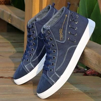 mens korean version of trendy canvas shoes 2022 spring and autumn new high top denim shoes all match casual shoes