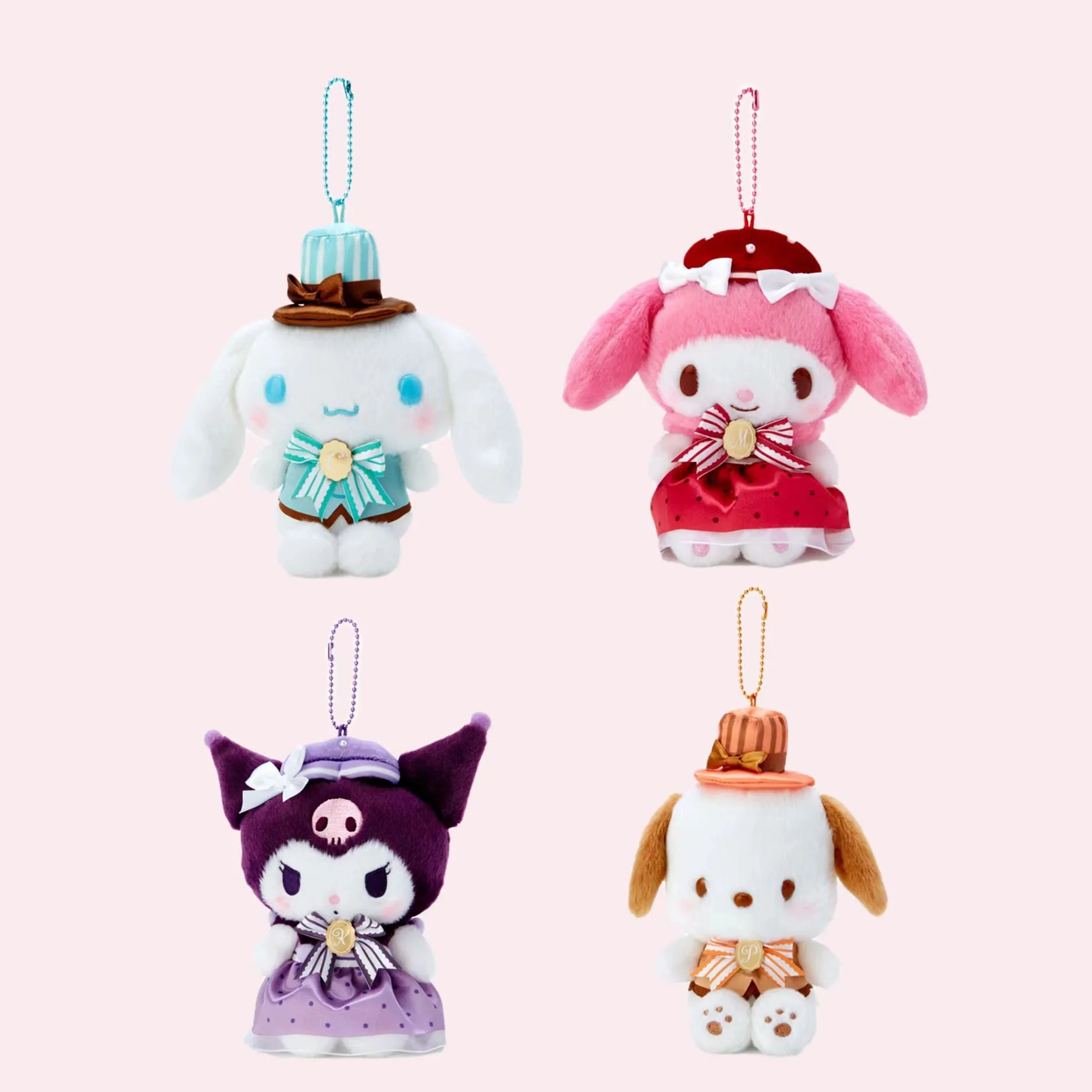 

Sanrio Cinnamoroll Plushie Keychain Kuromi Pochacco My Melody Key Chain Figures Afternoon Tea Bag Pendent Kawaii Toy Gifts