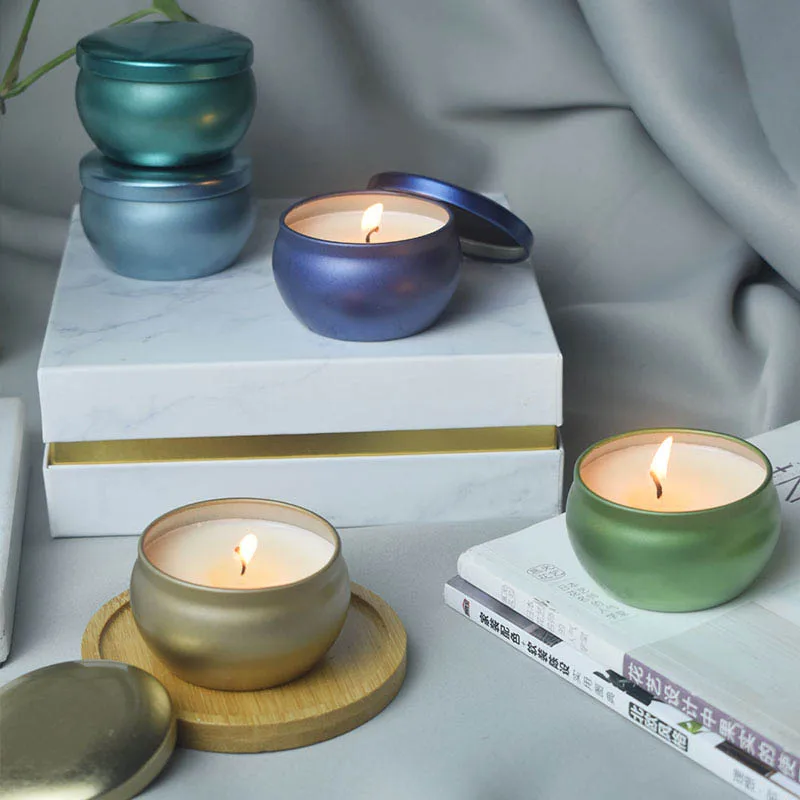 Дешево Круглые жестяные банки для свечей, 12 шт., 2,2 унции, 66 г, герметичные металлические банки для свечей «сделай сам» для ароматерапии, контейнер д...