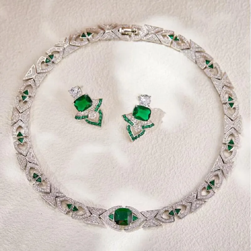 Дизайнерская коллекция Серьги-гвоздики Ожерелье Женщины Леди Инкрустация