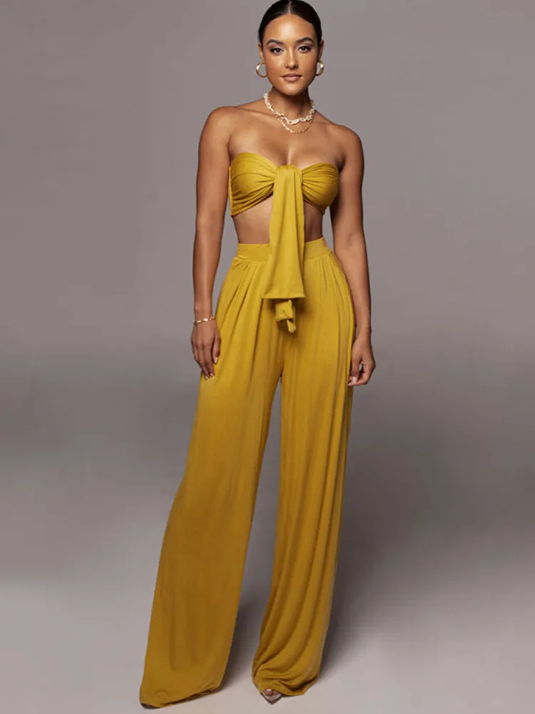 Комплект из 2 предметов Kesiachiccly повседневный комбинезон без рукавов длинные брюки