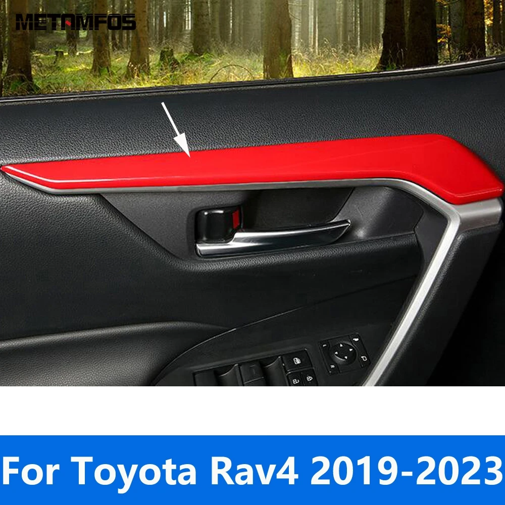 

Для Toyota Rav4 Rav 4 2019-2021 2022 2023 углеродное волокно внутренняя дверная ручка Чаша полоса крышка отделка ободок аксессуары автостайлинг