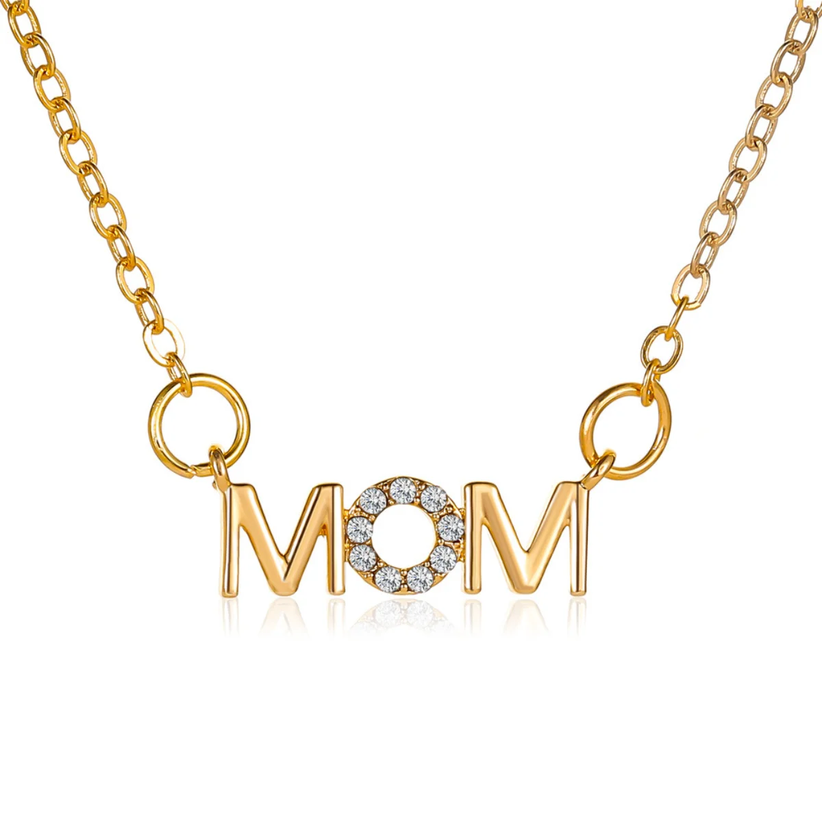 

MOM Mother's Day Necklace Simple Versatile English Letter Necklace Mother Pendant Collar Chain Creative Holiday Gift