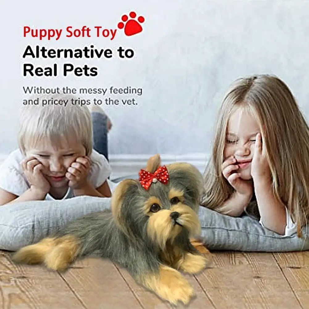 

Lifelike Yorkshire Terrier Plush Doll Simulation Animal Ornaments Wine Toy Decor Cabinet Office Decor Kid Home Gift Model C E2G1