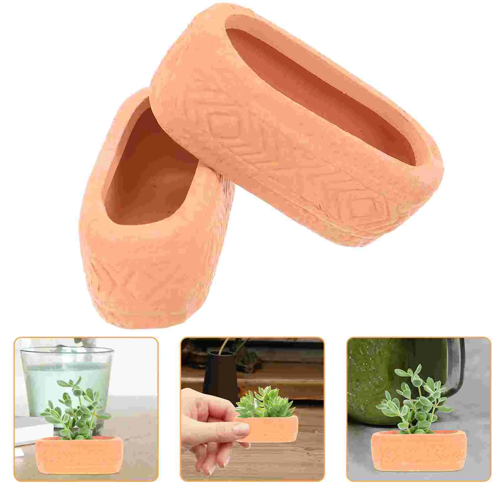 

6 Pcs Miniature Flower Pot Flower Pots Outdoor Absorb Water Ceramics Flower Planters Outdoor