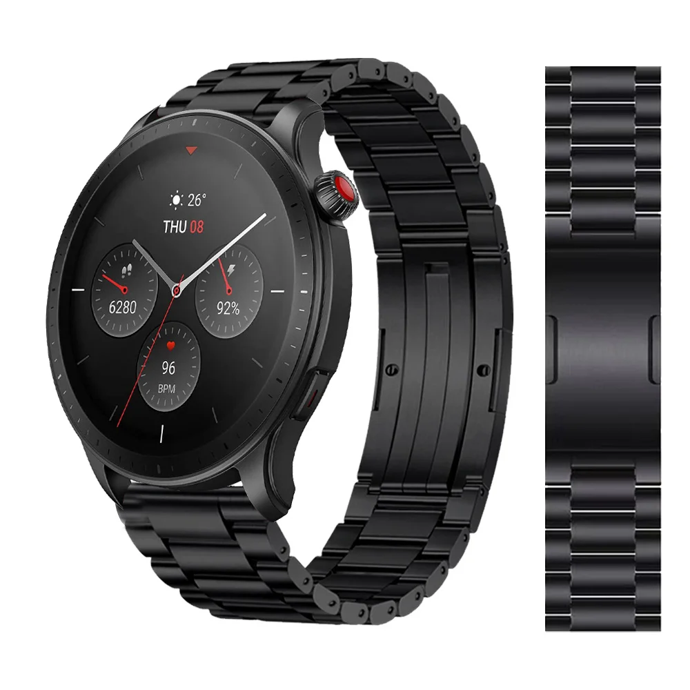 

Ремешок из титана и металла для Amazfit GTR4, браслет для Amazfit GTR3 Pro GTR2 GTR 2e 47 мм Stratos 3, 22 мм
