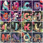 Алмазная 5D картина Huacan с буквами, полноразмерная Мозаика из мультфильмов, вышивка из бисера, персональный подарок, товары для дома