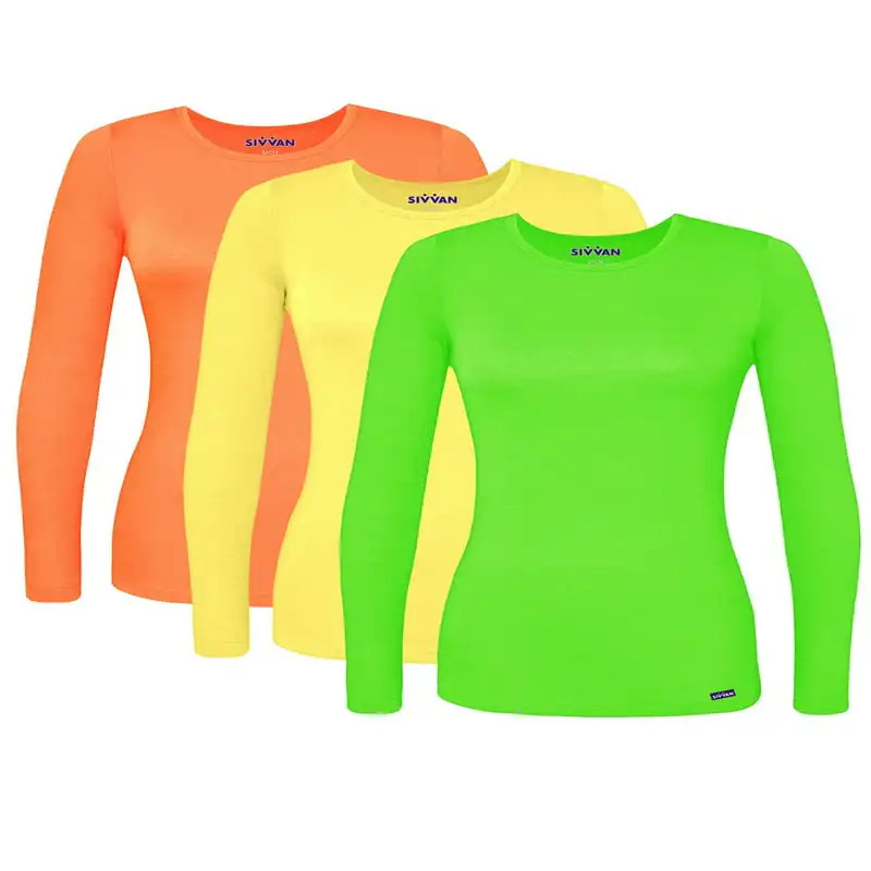 

Pack Women`s Comfort Long Sleeve Multi Color T-Shirt / Underscrub Tee