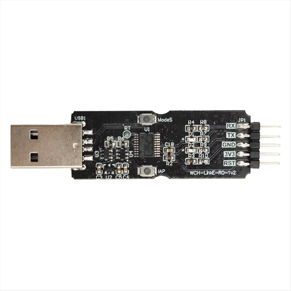 Фото Отладчик L77A WCH LinkE CH32V003 для микроконтроллеров с архитектурой RISC-V, интерфейсом MCU/SWD, чипом ARM, 1 последовательный порт в USB-канал №2