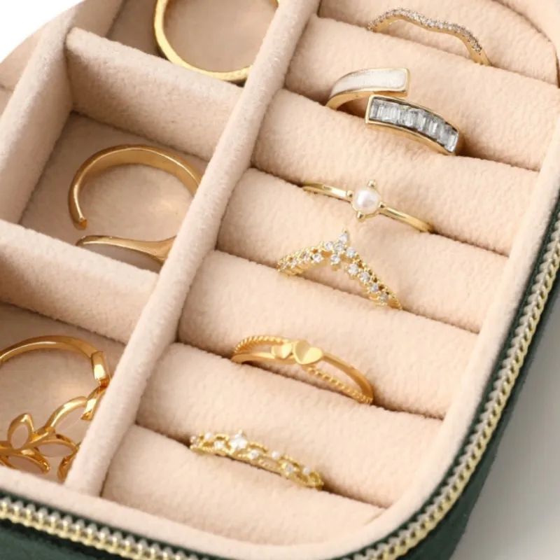 Fashion Jewelry Packaging Earring Ear Studs Ring Portable Storage Case Necklace Trinkets Display Box Protective Item Accessories