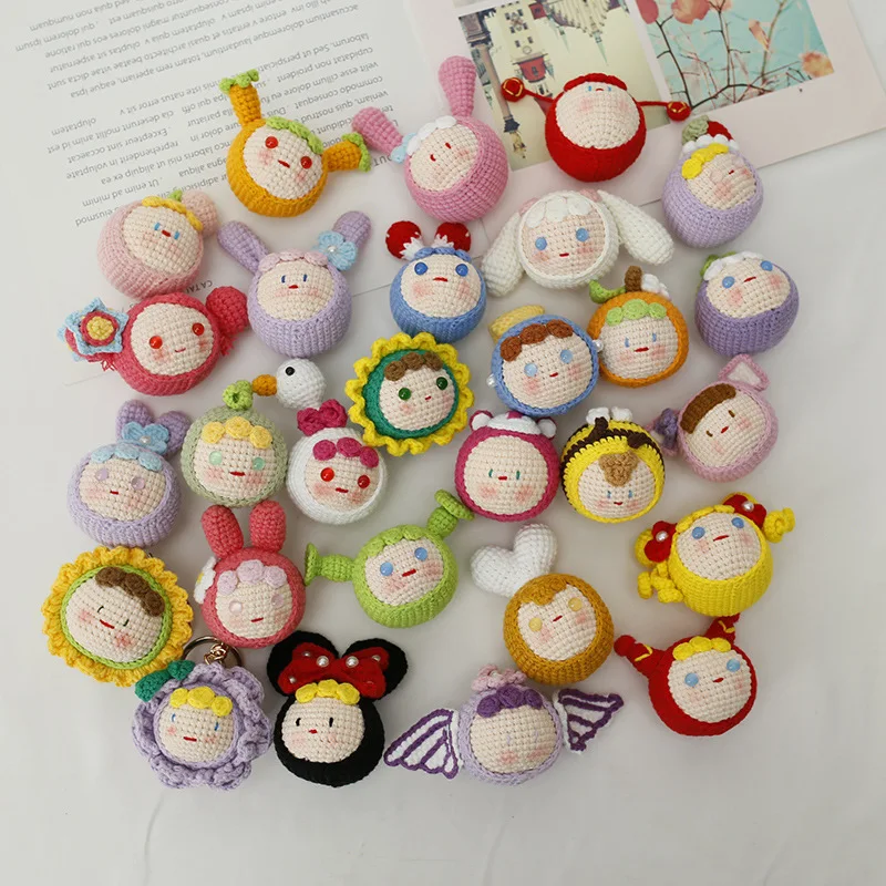 

Вязаный крючком пончик ручной работы шерстяной вязки в форме таблетки креативные и прекрасные подвесные украшения вязаные цветы