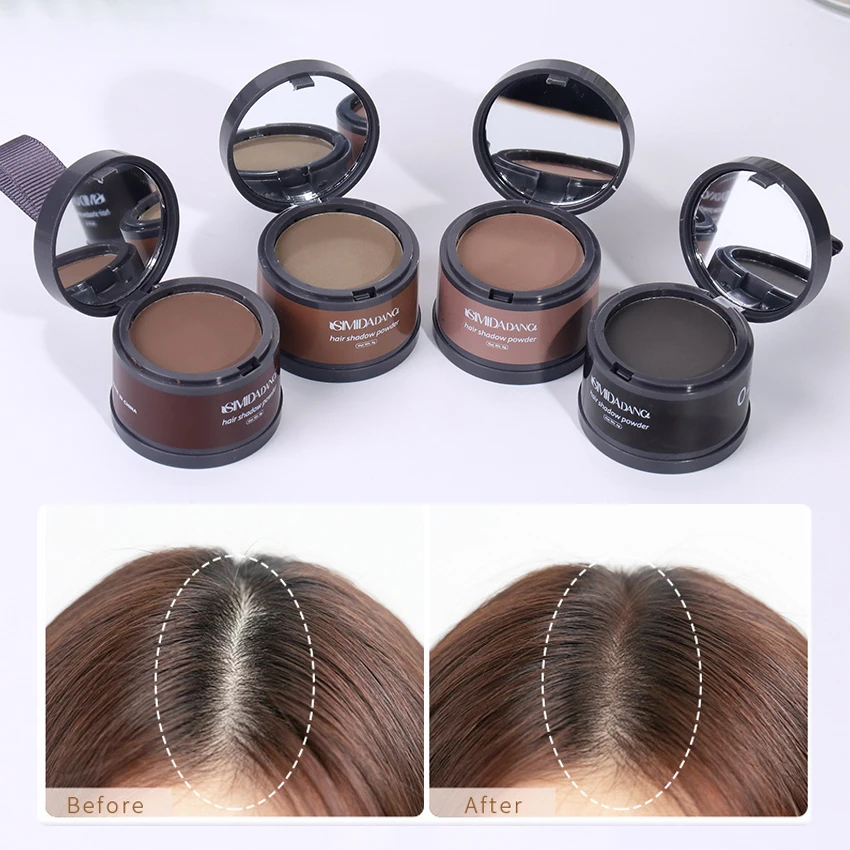 SIMIDADANG Hair Line Powder 4g Black Root Cover Up Natural Instant Waterproof Hairline Shadow Powder Hair Concealer Coverage