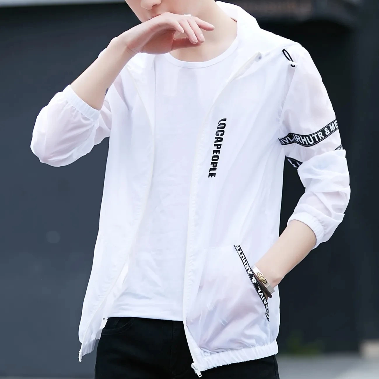 

[Специальное предложение четырех цветов] Женская Летняя мужская Солнцезащитная одежда, ультратонкая Солнцезащитная одежда с капюшоном, Со...