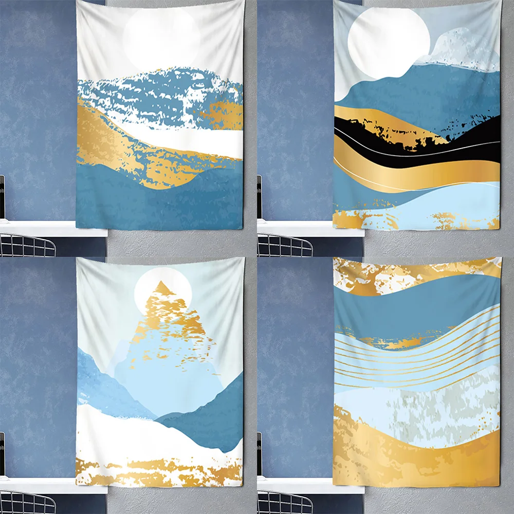 

Customizable Landscape Painting Tapestry Wall Hanging Abstract Tapestry Beautiful Landscape Living Room Wall Covering
