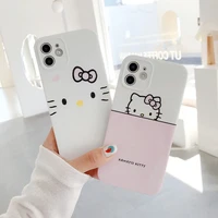 hello kitty cartoon phone cases for iphone 13 12 11 pro max xr xs max 8 x 7 se 2022 fashionable silicone soft shell