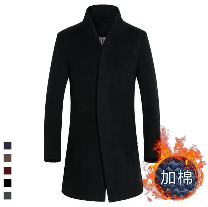 2023 New Men's Woolen Coat with Cotton and Thick Woolen Coat Men's Coat Handsome Men's Plus Size M-6XL Men Coats  Mens Jacket