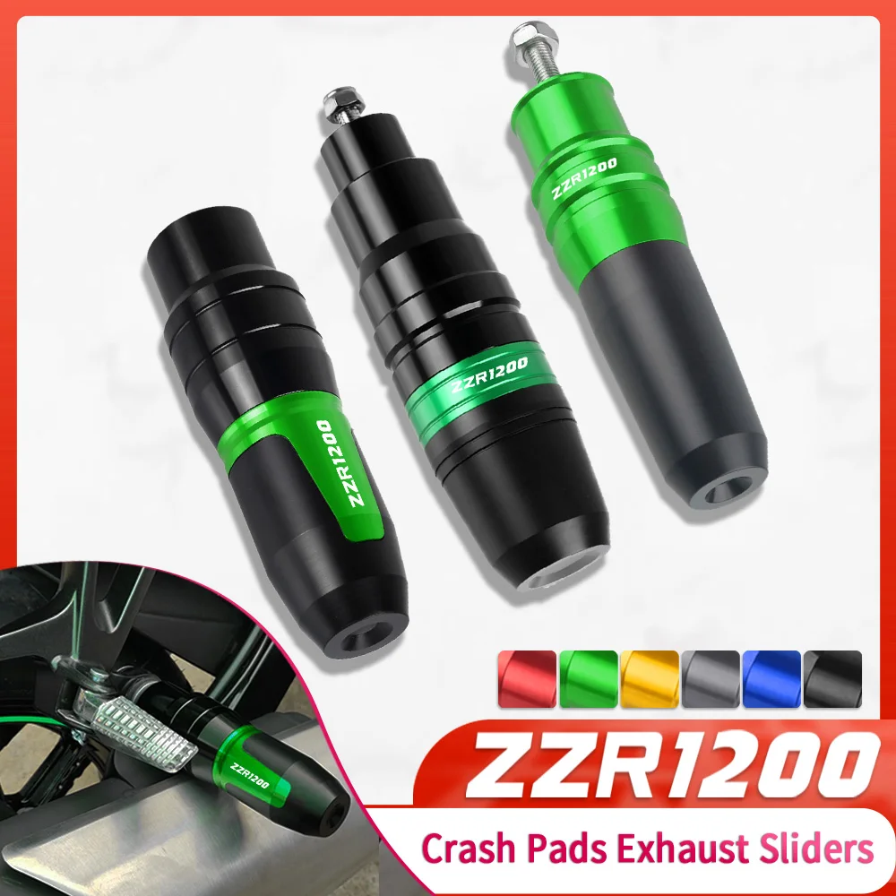

Motorbike CNC accessories FOR KAWASAKI ZZR1200 2002 2003 2004 2005 2006 2007 Exhaust Frame Sliders Crash Pads Falling Protector