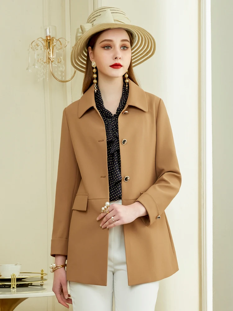 Универсальная верхняя одежда цвета хаки женская маленькая весенне-осенняя