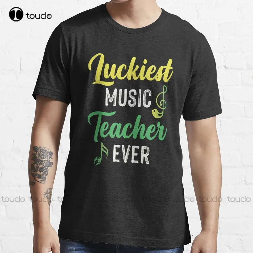

Luckiest Music Teacher Ever T Shirts T-Shirt White Tshirts Cotton Outdoor Simple Vintag Casual T-Shirt Gd Hip Hop Xs-5Xl Unisex