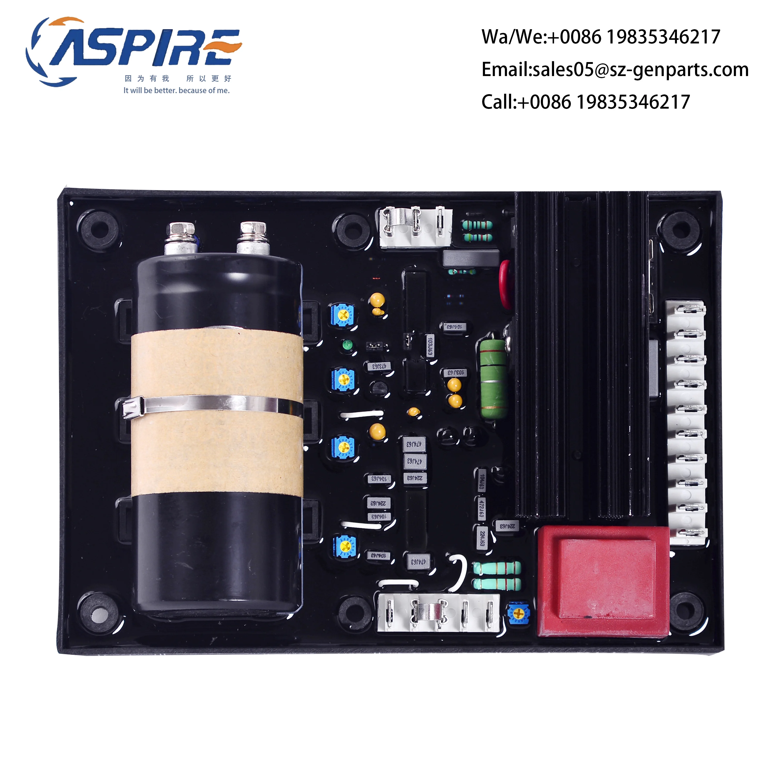 Автоматический регулятор напряжения R448 AVR, модуль управления стабилизатором, большой конденсатор, трехфазный регулируемый генератор, запчасти, аксессуары