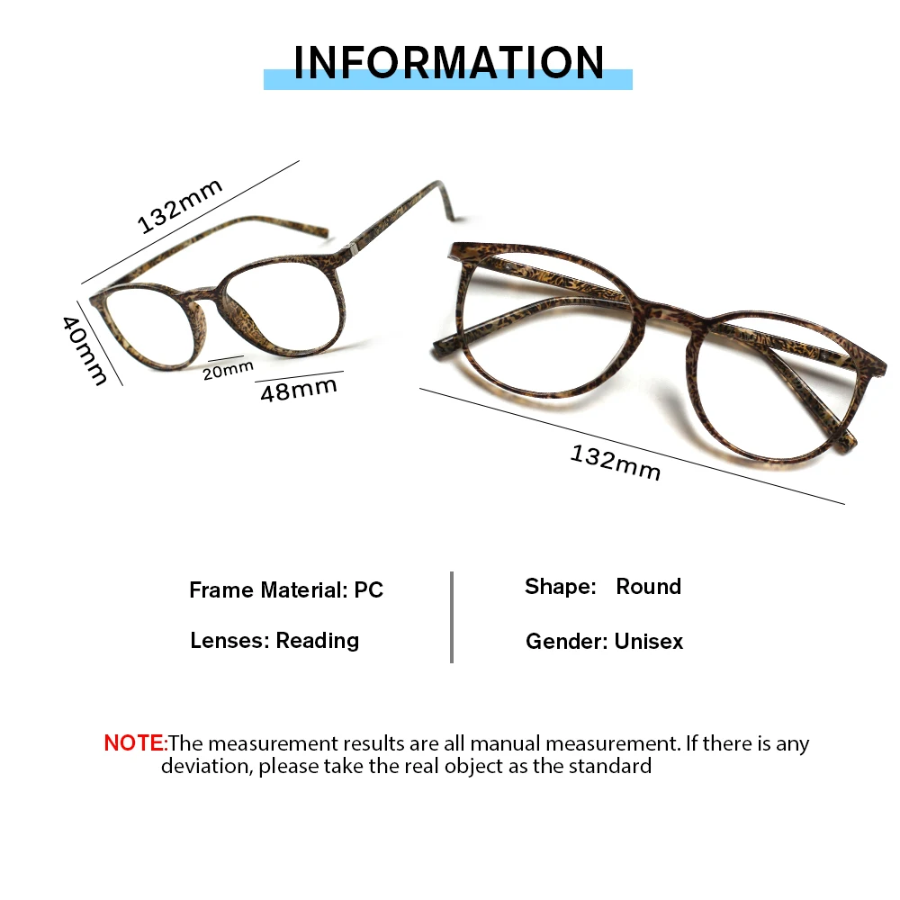 Классические очки для чтения в оправе с принтом женские высококачественные