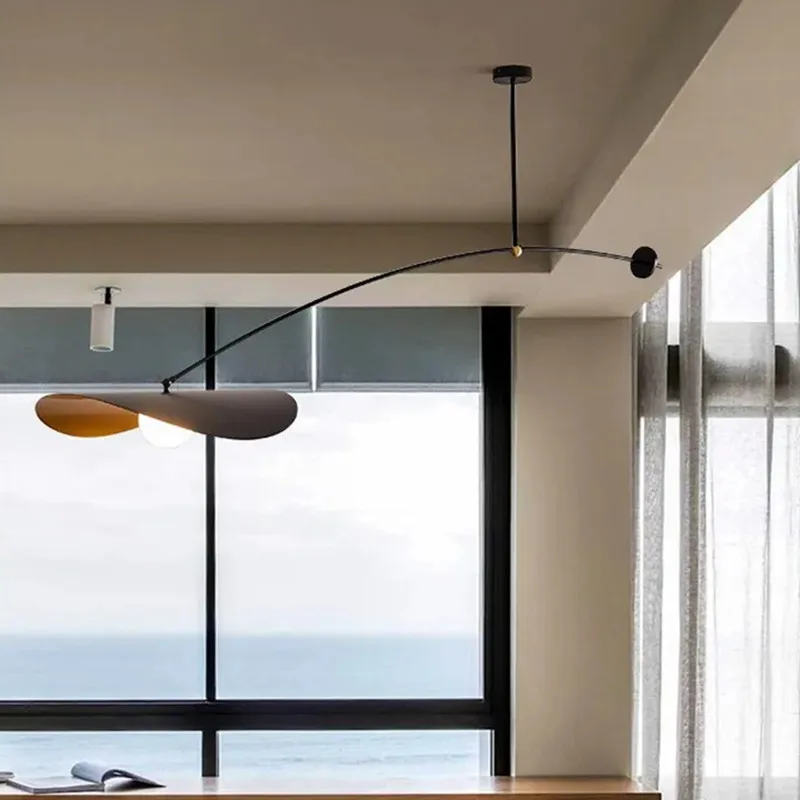 Фото Myrna Мобильный подвесной светильник Nordic Long Arm Lamp Креативные черные золотые фонари amd для ресторана, кухни, подвесные светильники для столовой №4