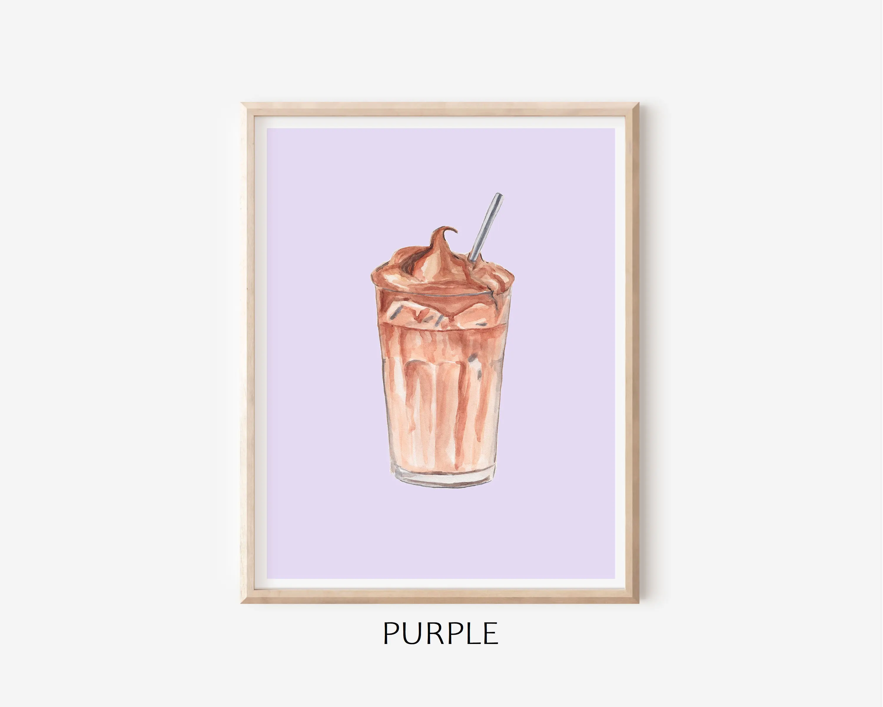 Холодный Кофе пивоваренный Dalgona Розовый Фиолетовый Белый постер печать