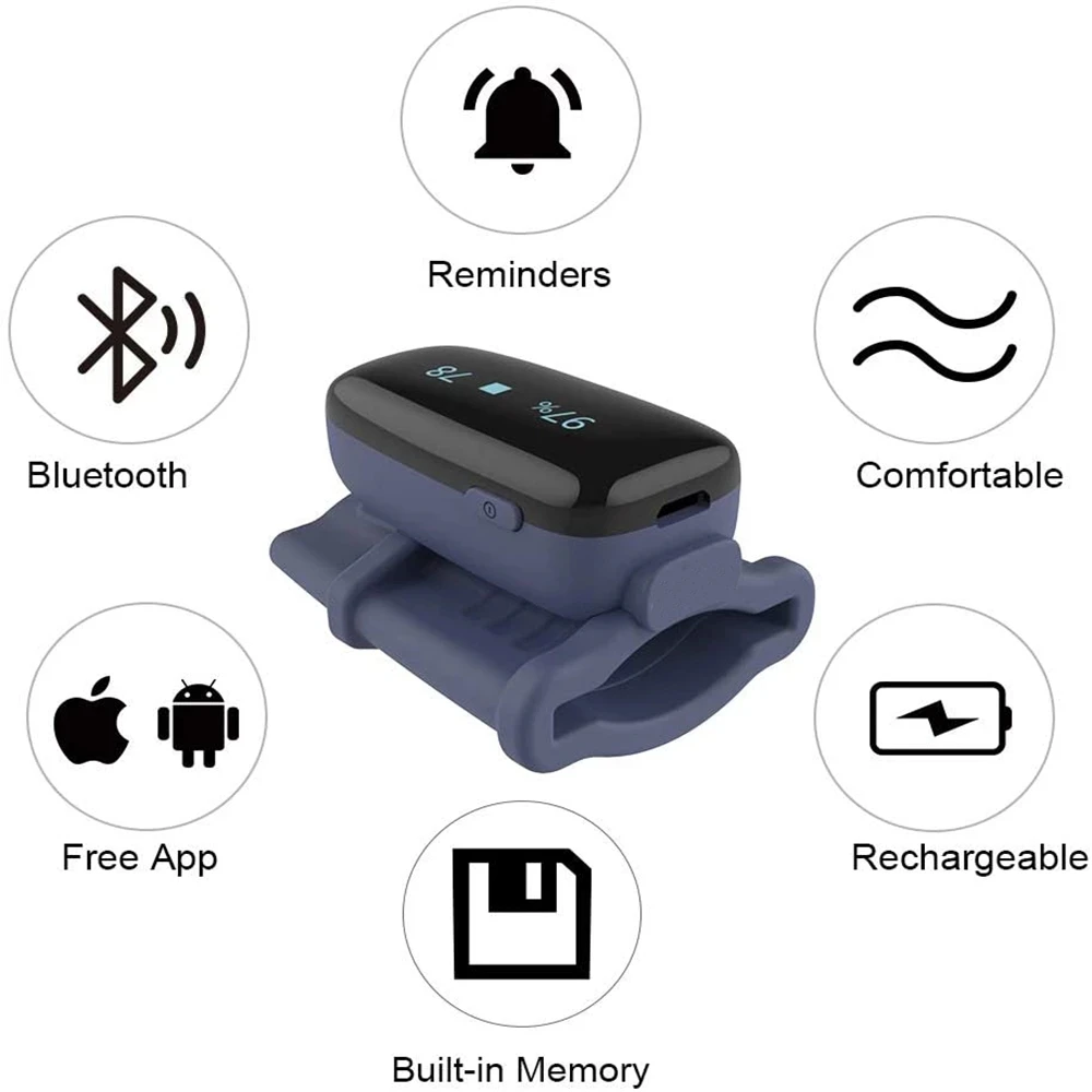 

Medical Soft Fingertip Pulse Oximeter Bluetooth Blood Oxygen Saturation USB Oximetro de dedo Sleep Data Logging Audio Alarm