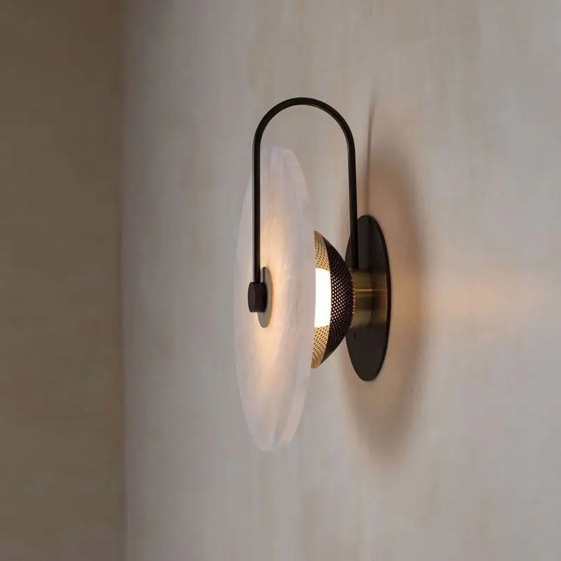 Декоративная круглая настенная лампа для спальни прикроватного столика