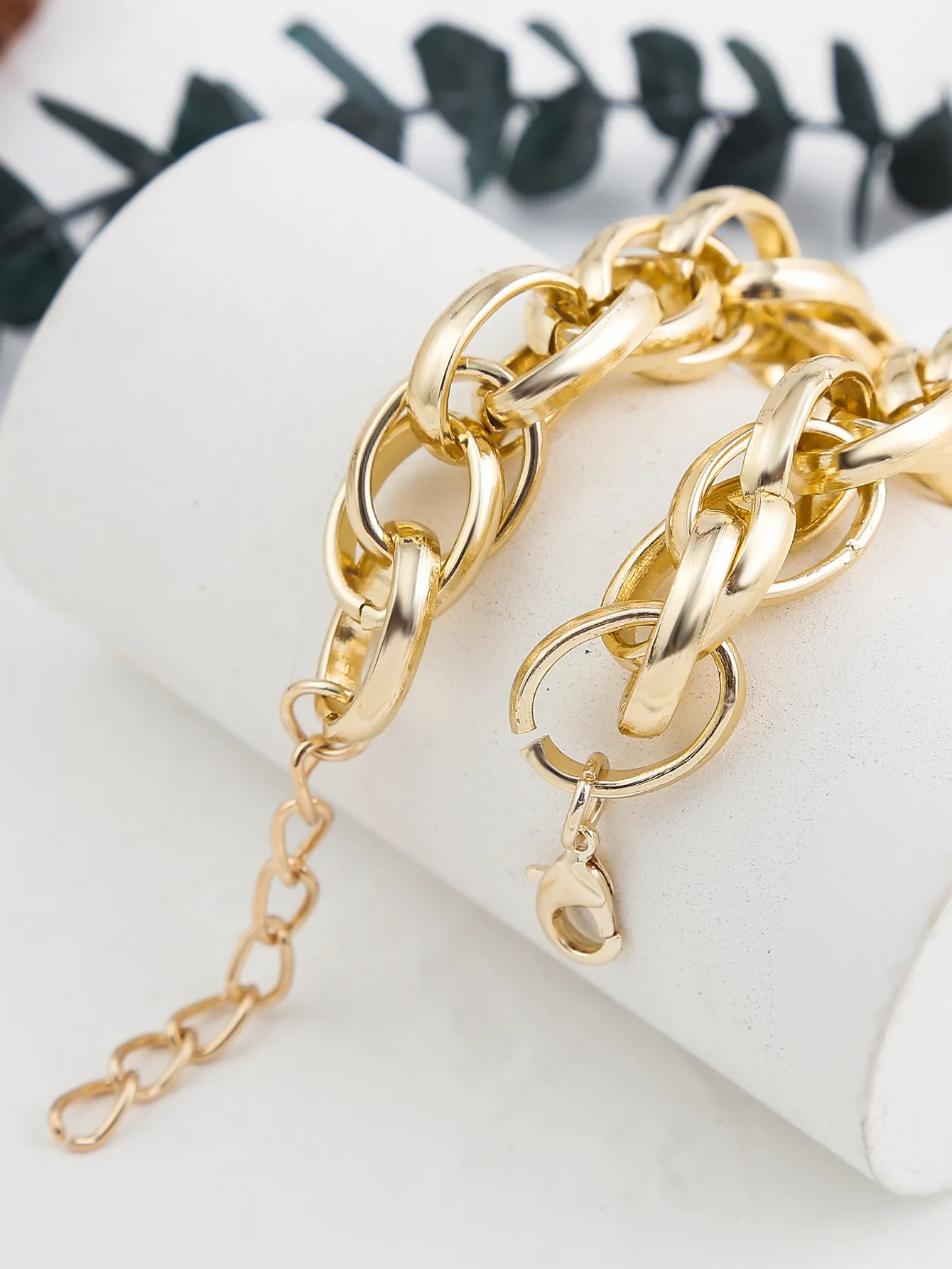 Fashion Hip Hop Punk Bracelet Girls Exaggerated Statement Women's Thick Chain Bracelet Couple's Bangles Jewelry Gifts