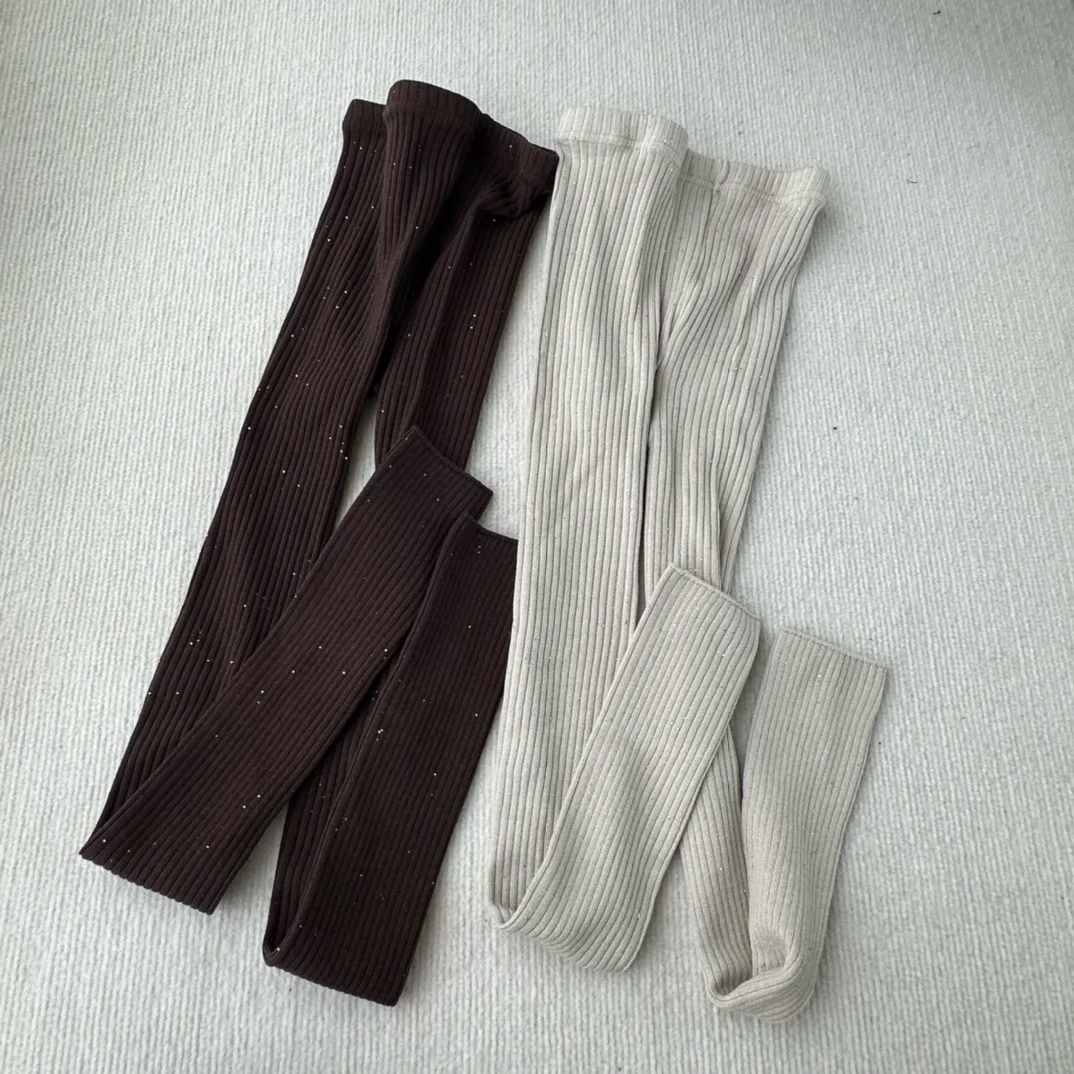 Женские осенние трикотажные брюки 5 цветов блестящие обтягивающие однотонные