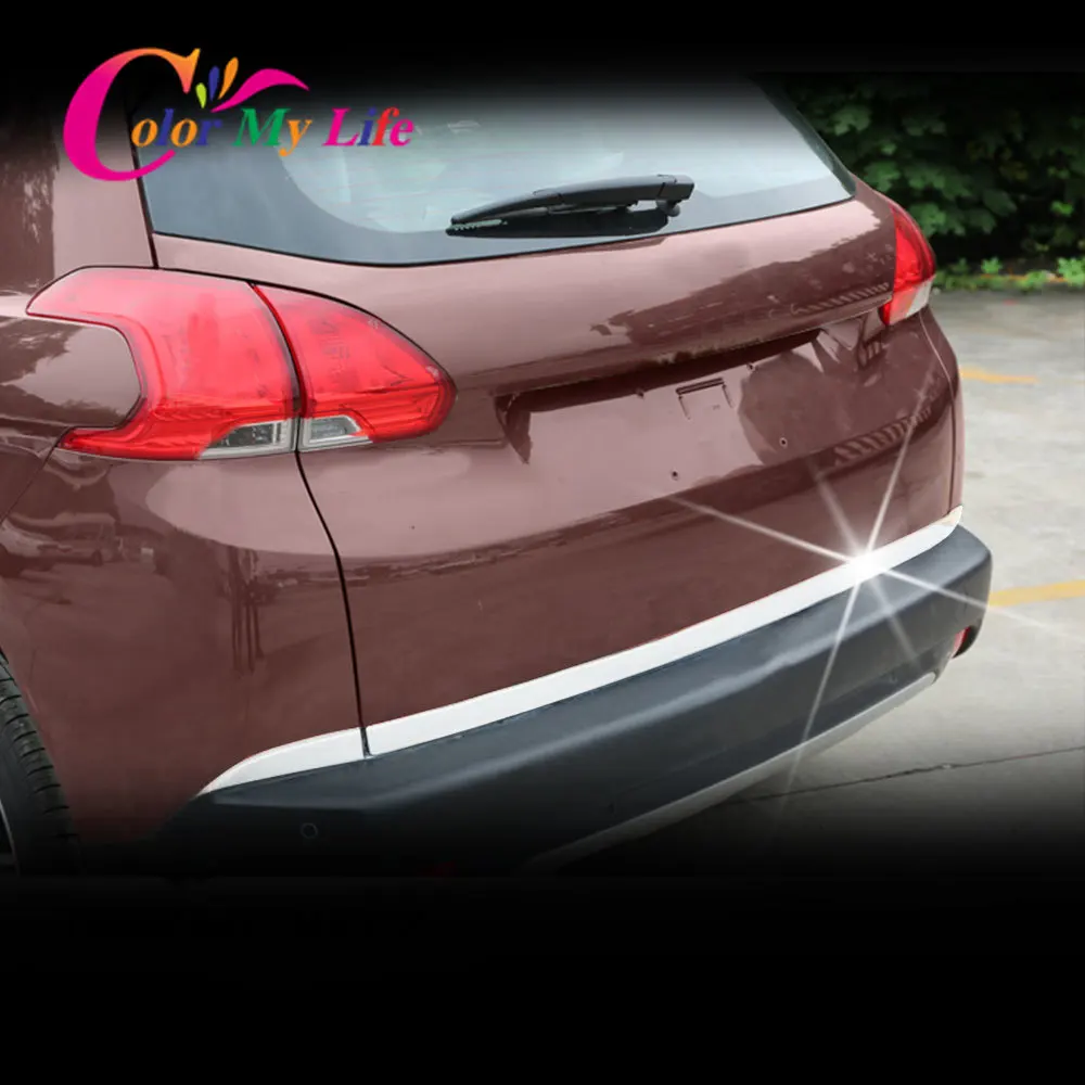 

Back Trunk Sticker for Peugeot 2008 2014 2015 2016 2017 2018 2019 Stainless Steel Rear Tail Trunk Molding Cover Trim Accessories