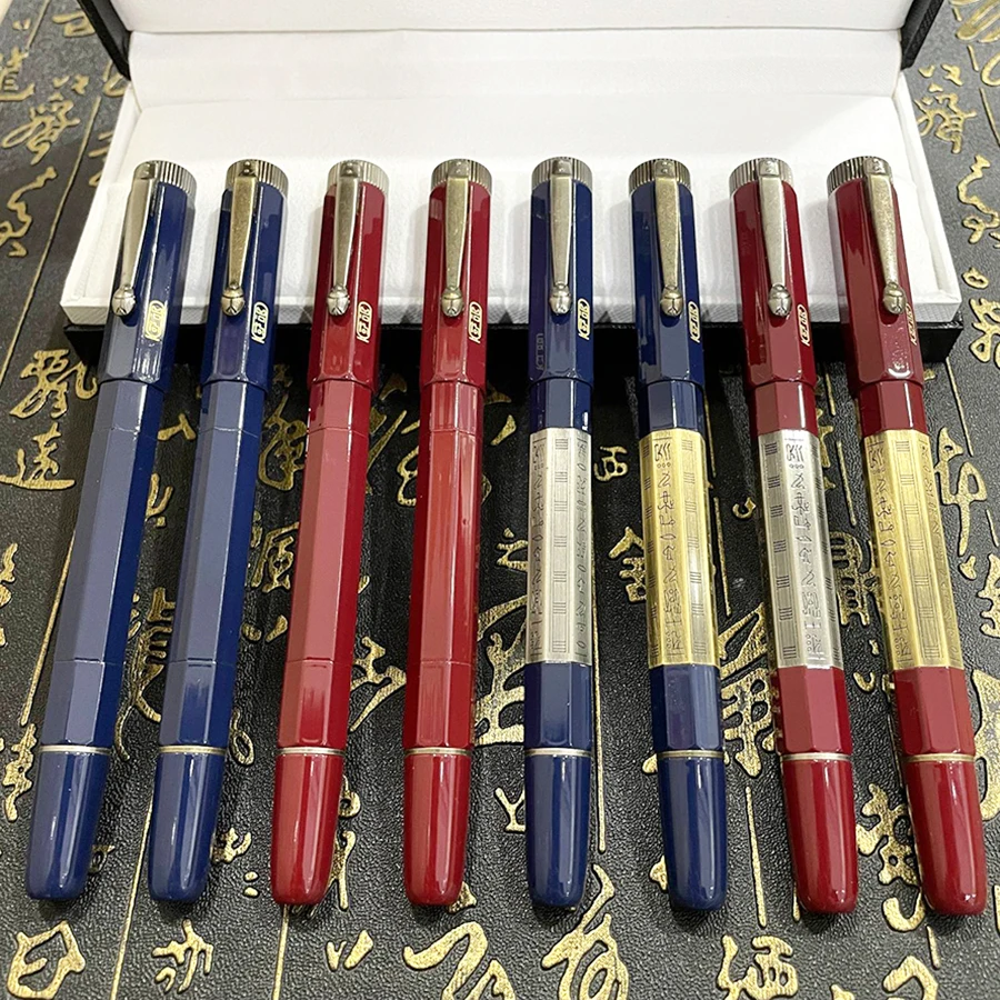YAMALANG Luxury MB Pen Forged with Bronze Metal Embedded in Egyptian Hieroglyphics for Writing Stationery Gel Pens