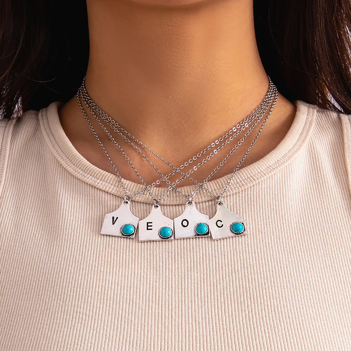 

Salircon Trendy Retro A-Z 26 Initials Name Necklace For Women Simple Geometry Metal Pendant Necklace Anniversary Gift Jewelry